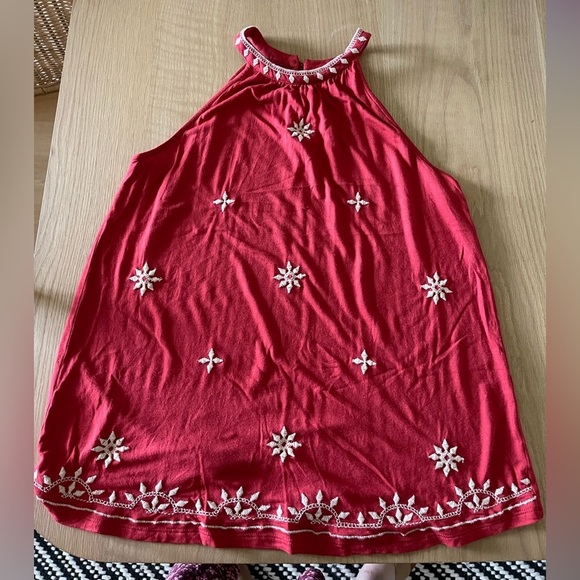 Loft| Burnt Orange Floral Embroidered Sleeveless Blouse, Very Boho•••XS - Picture 6 of 10